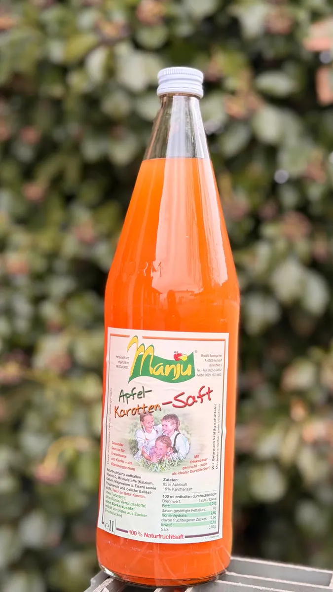 Manju Apfel-Karotten-Saft in der 1-Liter-Flasche