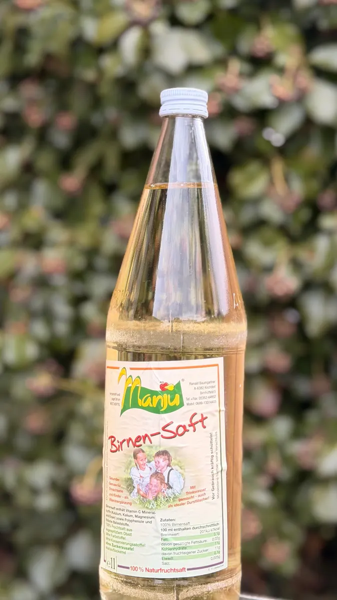 Manju Birnensaft in der 1-Liter-Flasche